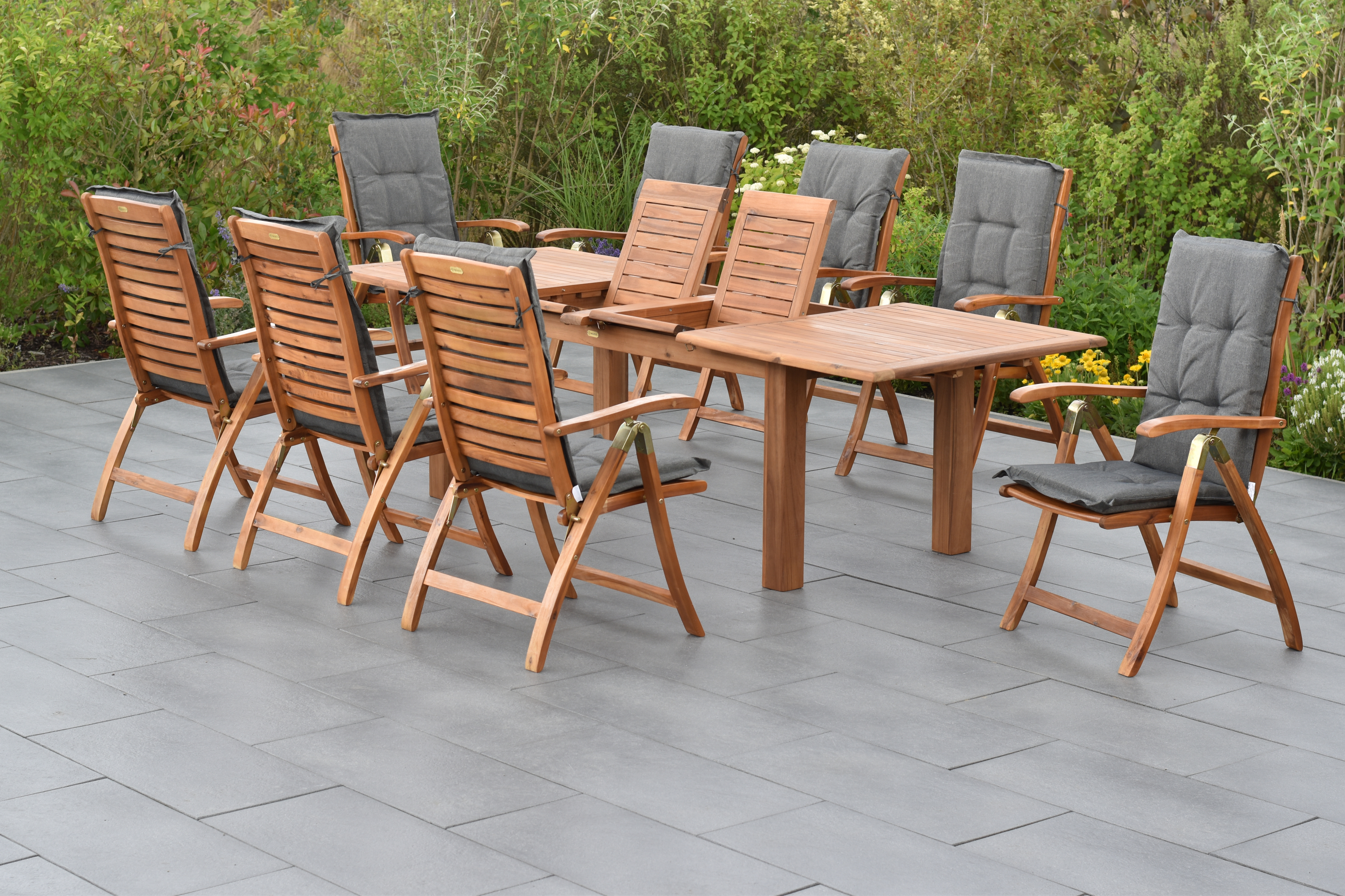 50764-620-2 Paraiba Set, 17tlg., Doppel-Ausziehtisch 180/220/260 x 100 cm, inkl. Kissen