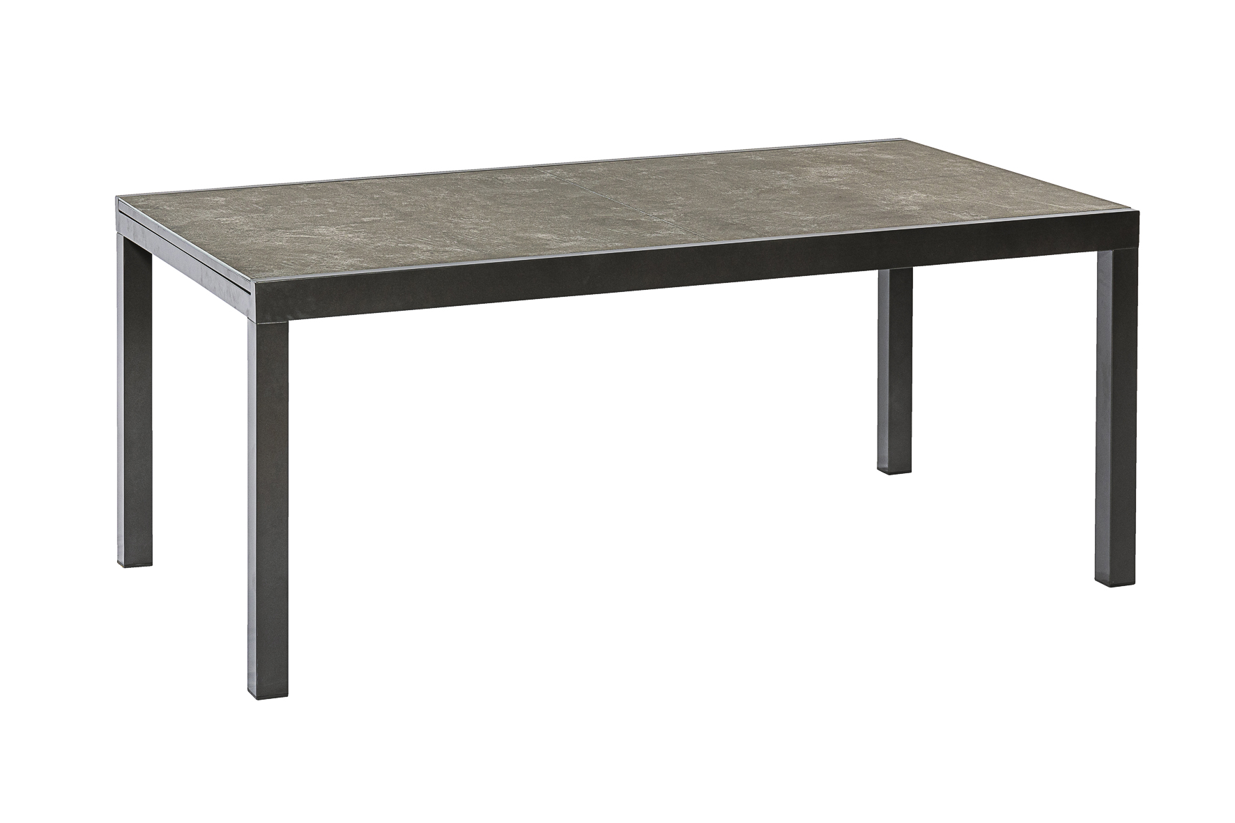 50880-309-4 Amalfi Set, 5 tlg., 4 Stapelsessel, Ausziehtisch 180/250 x 100 cm, grau