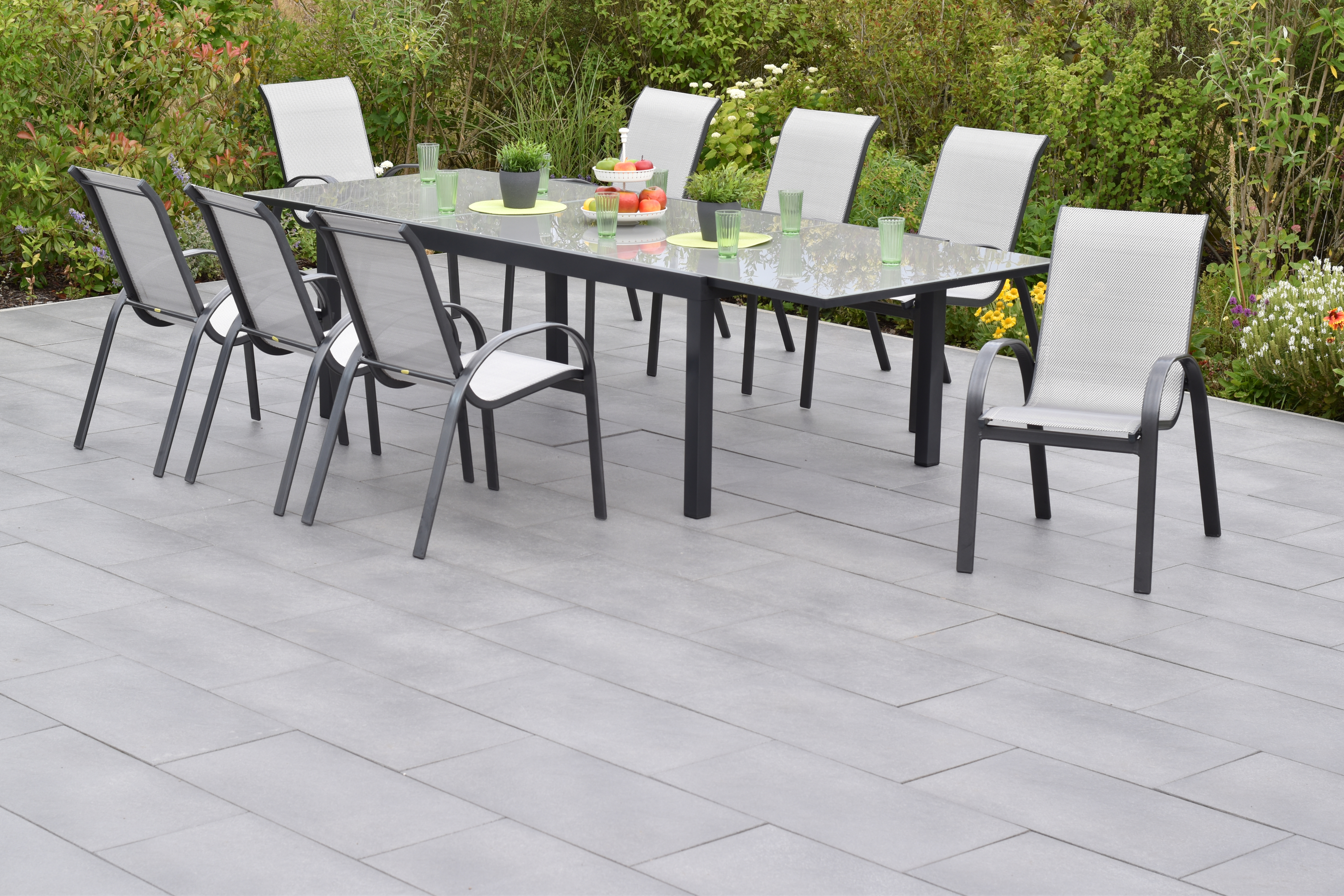 Amalfi Set, 9tlg., Ausziehtisch 200/300 x 110 cm Amalfi Set, 9tlg., Ausziehtisch 200/300 x 110 cm