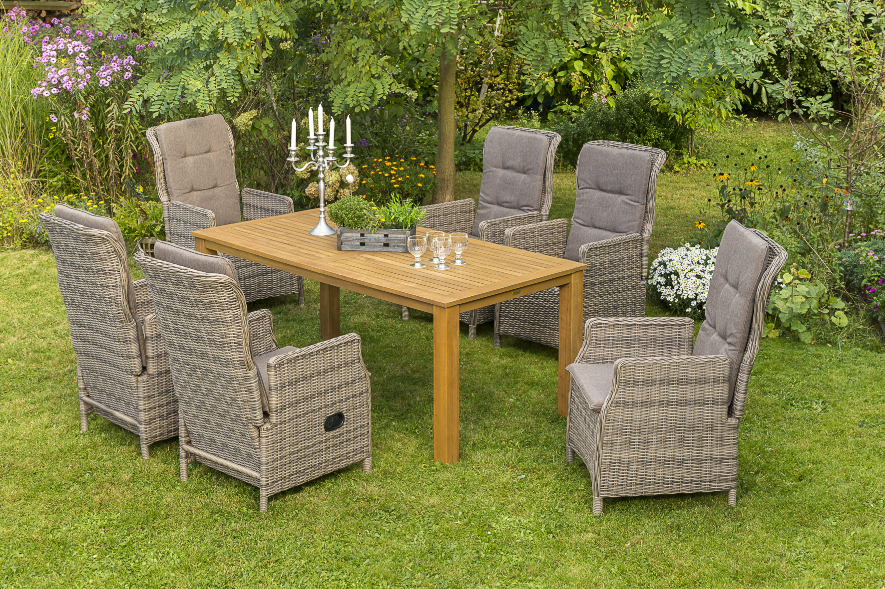 50499-253-1 Riviera Set, 7tlg., Tisch 180 x 90 cm, inkl. Kissen