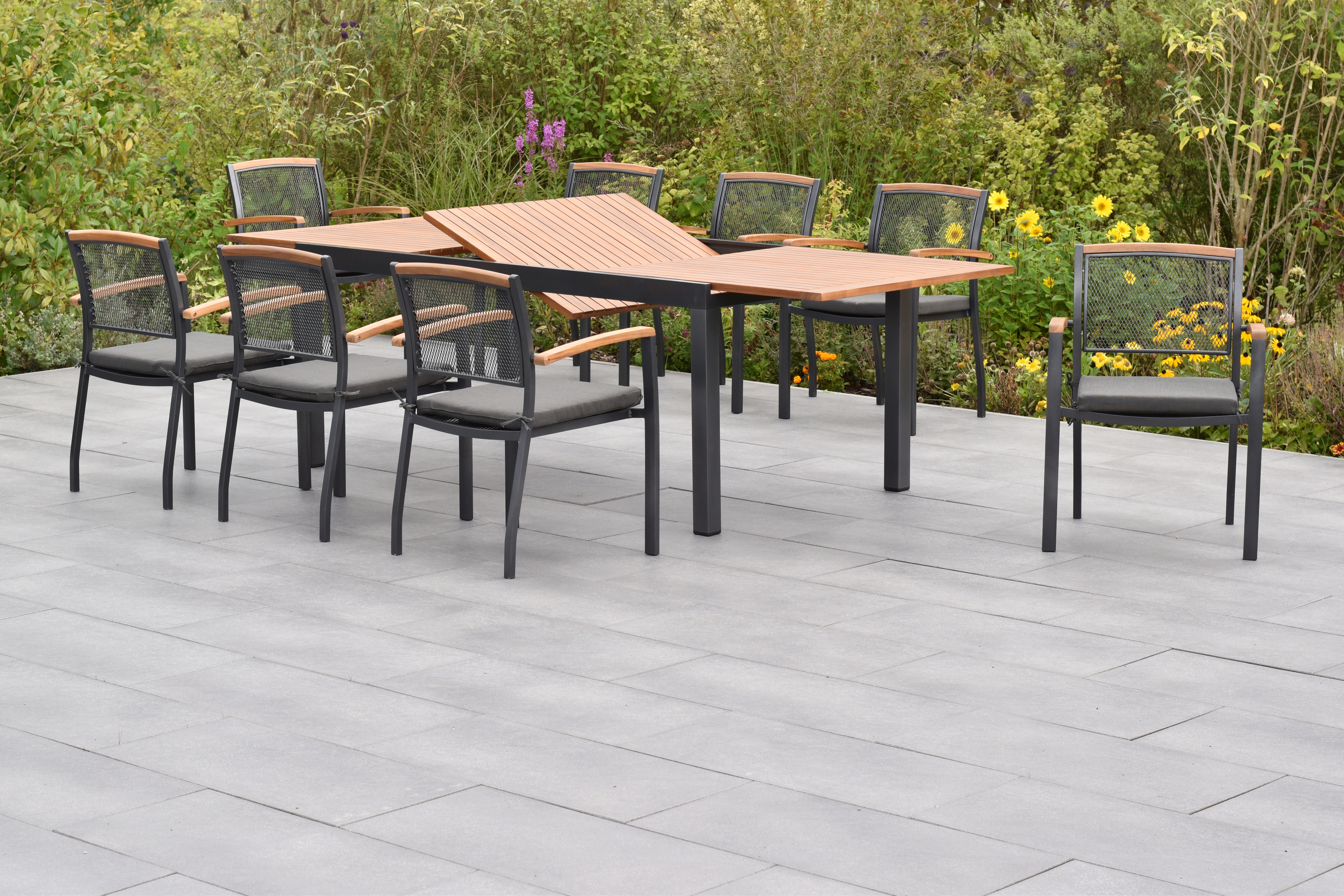 50798-800-2 Tilos Set, 17tlg., Ausziehtisch 180/250 x 100 cm, inkl. Kissen