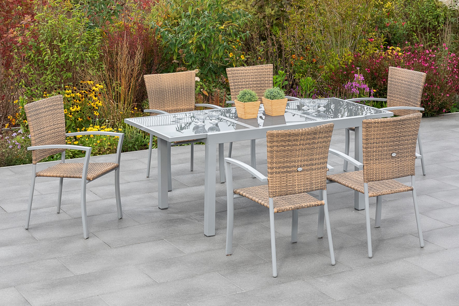 50390-228-260vJsnd4raRep Savona Set, 7tlg., mit Ausziehtisch 140/200 x 90 cm