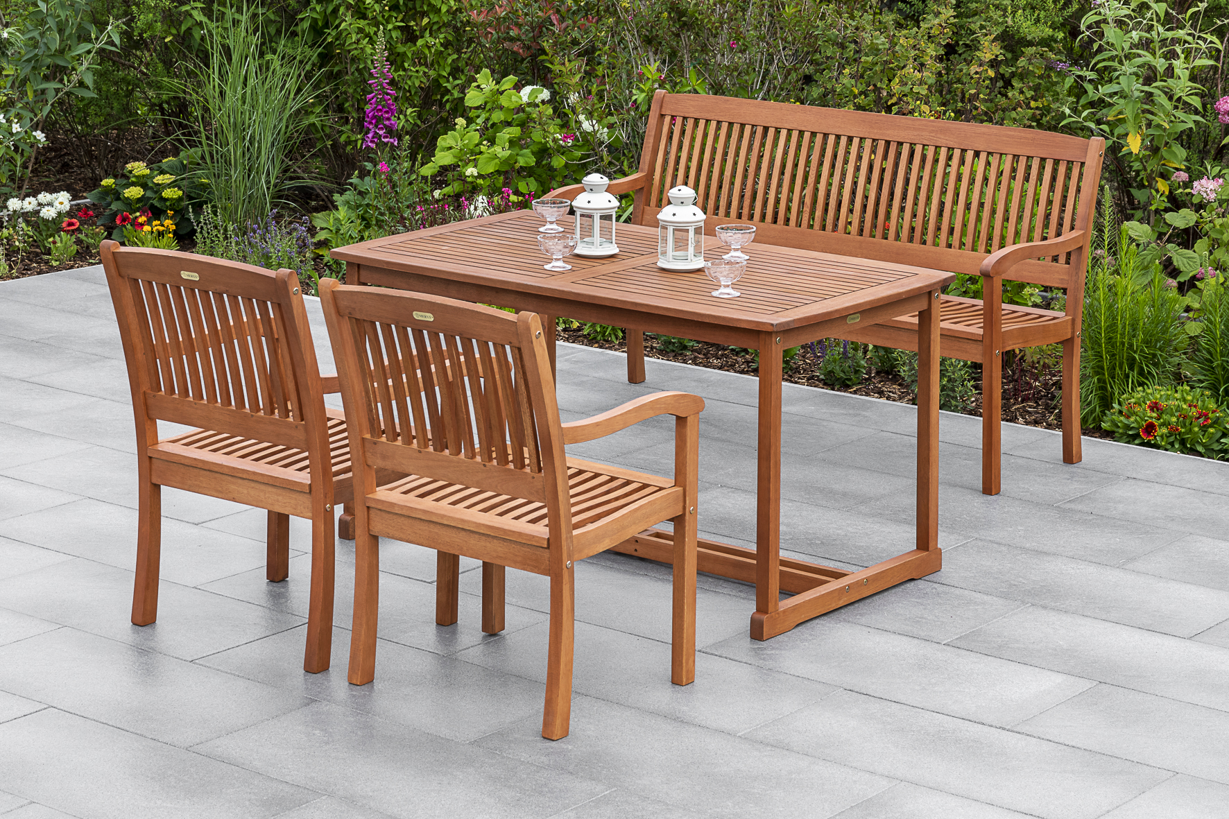 Maracaibo Set, 7tlg., 2 Sessel, 1 Bank 3-sitzig, Tisch 170 x 90 cm, inkl. Kissen Maracaibo Set, 7tlg., 2 Sessel, 1 Bank 3-sitzig, Tisch 170 x 90 cm, inkl. Kissen