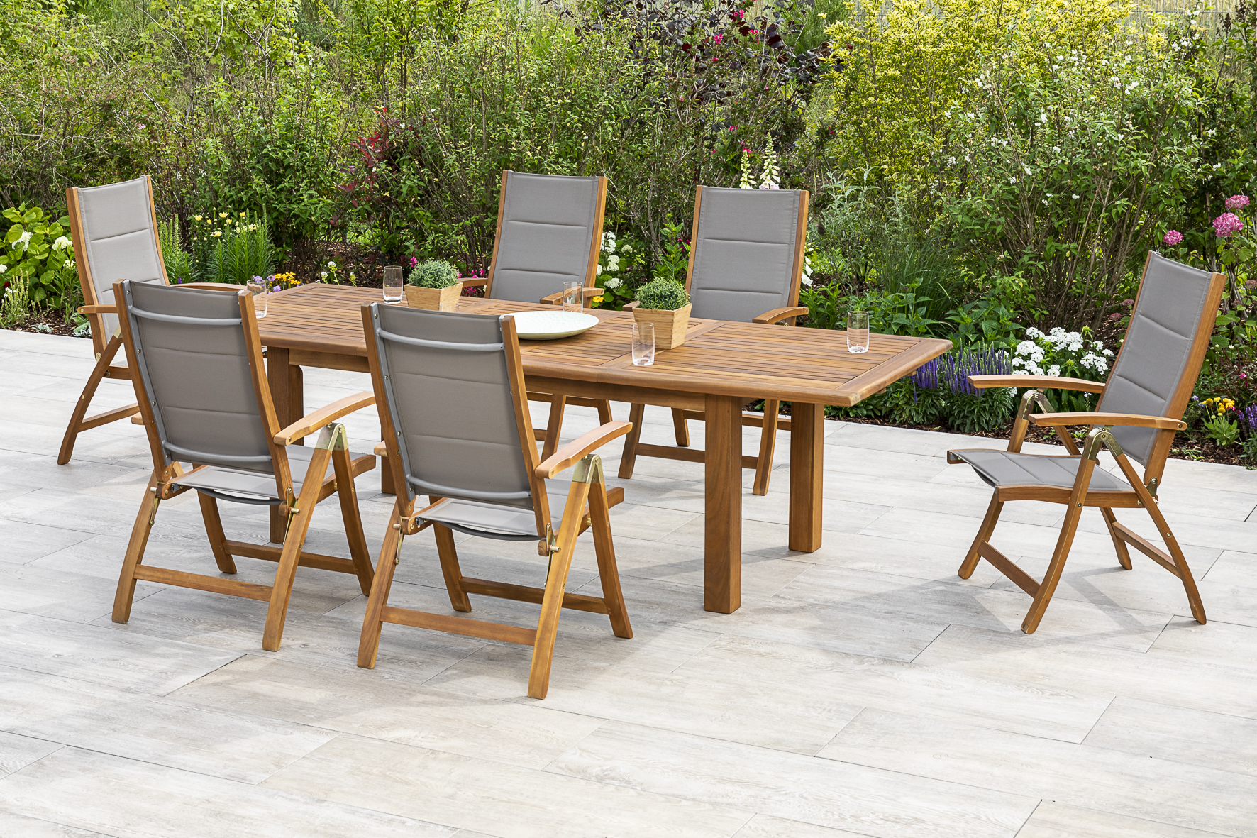 50120-309-2RG9LAFU2PZVcq Acapulco Set, 7tlg., Doppelausziehtisch 180/260 x 100 cm