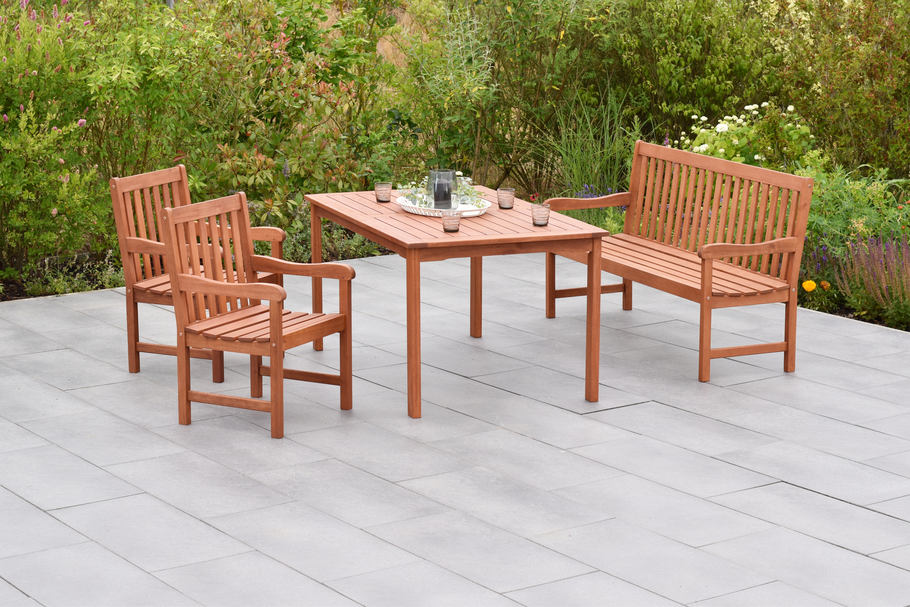 Santos Set 4tlg., 2 Sessel, 1 Bank 3-sitzig, Tisch 150 x 90 cm Santos Set 4tlg., 2 Sessel, 1 Bank 3-sitzig, Tisch 150 x 90 cm