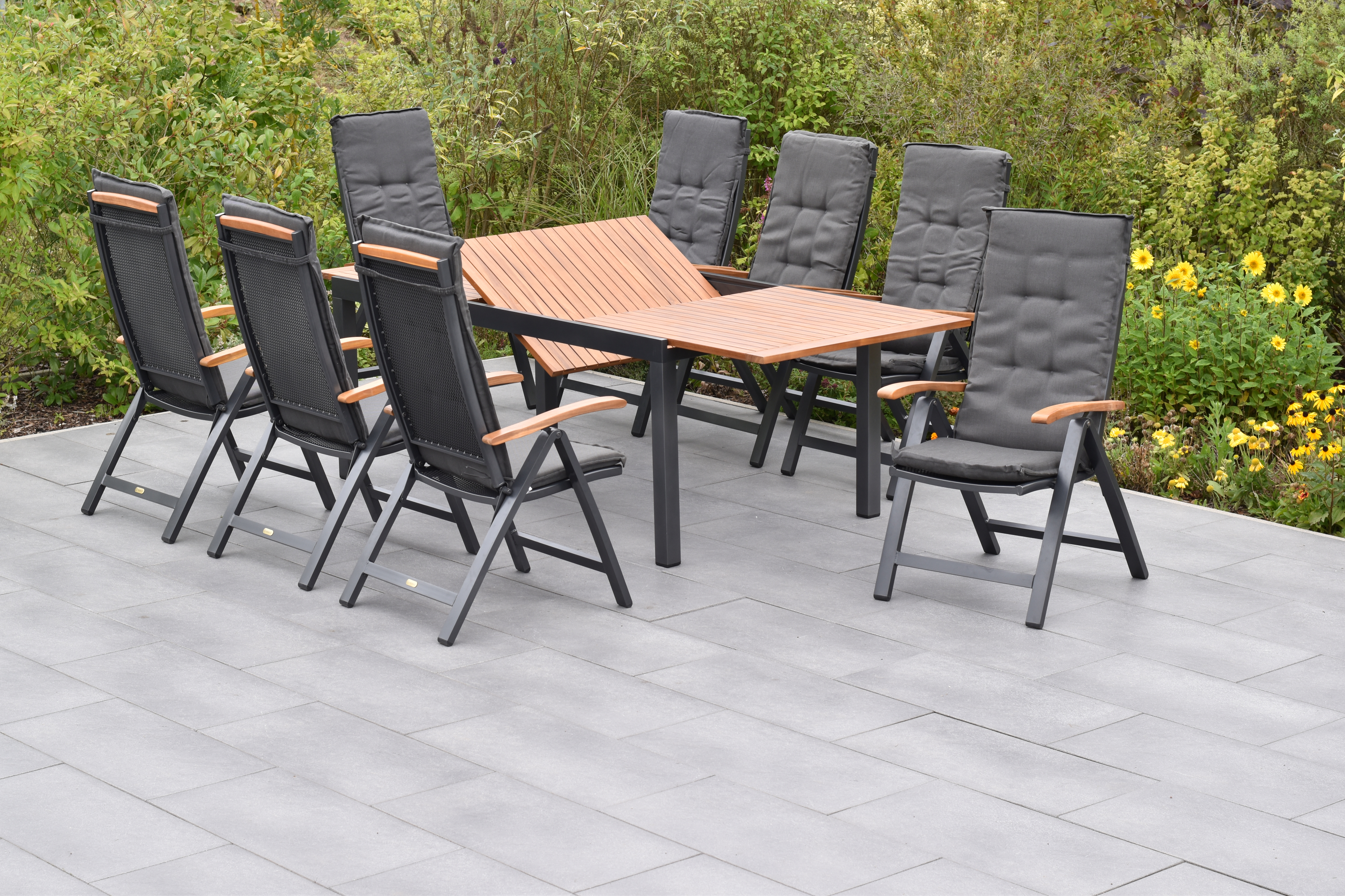50789-800-2 Tilos Set, 17tlg., Ausziehtisch 180/250 x 100 cm, inkl. Kissen