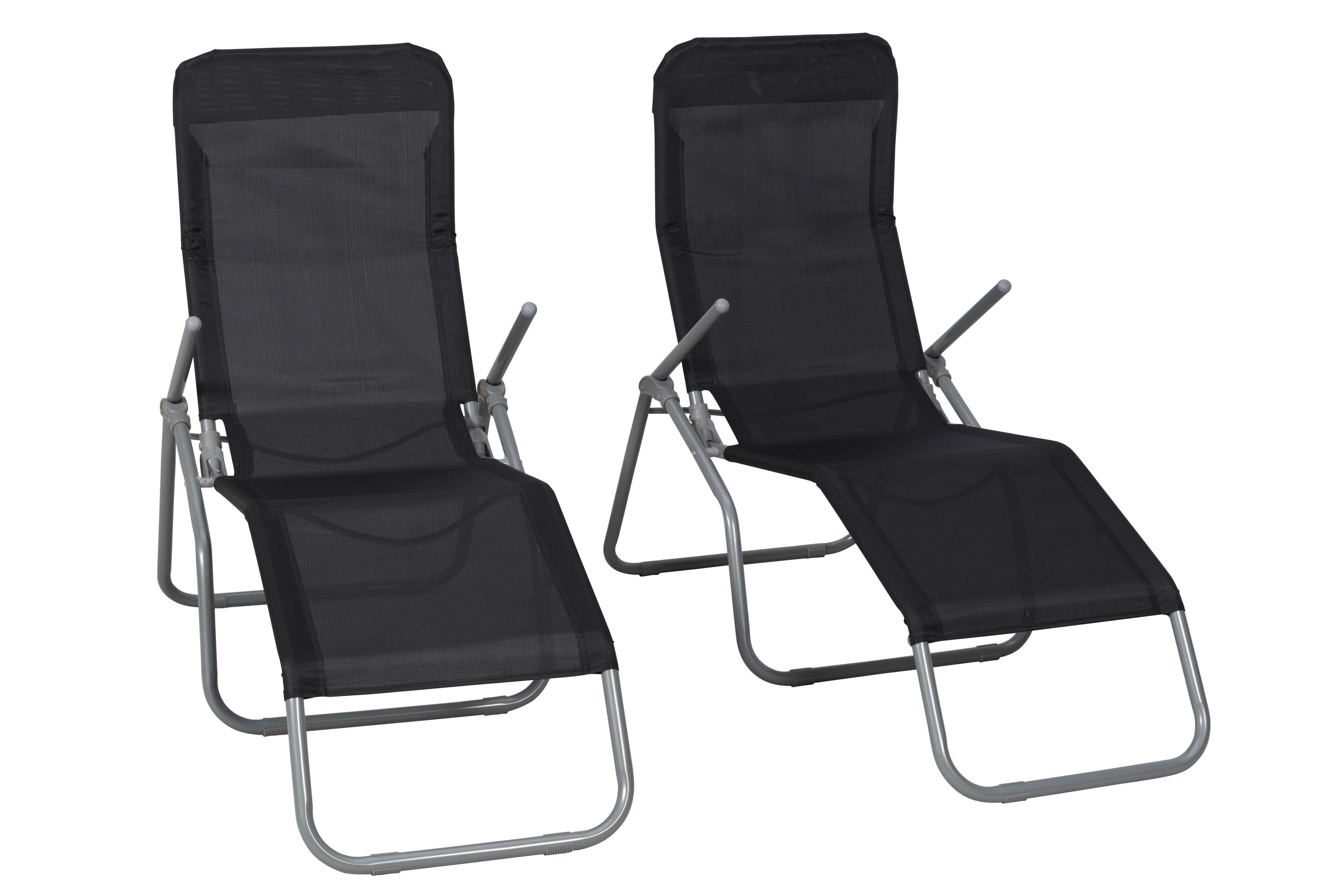 Wellnessliege XXL, 2er Set, schwarz