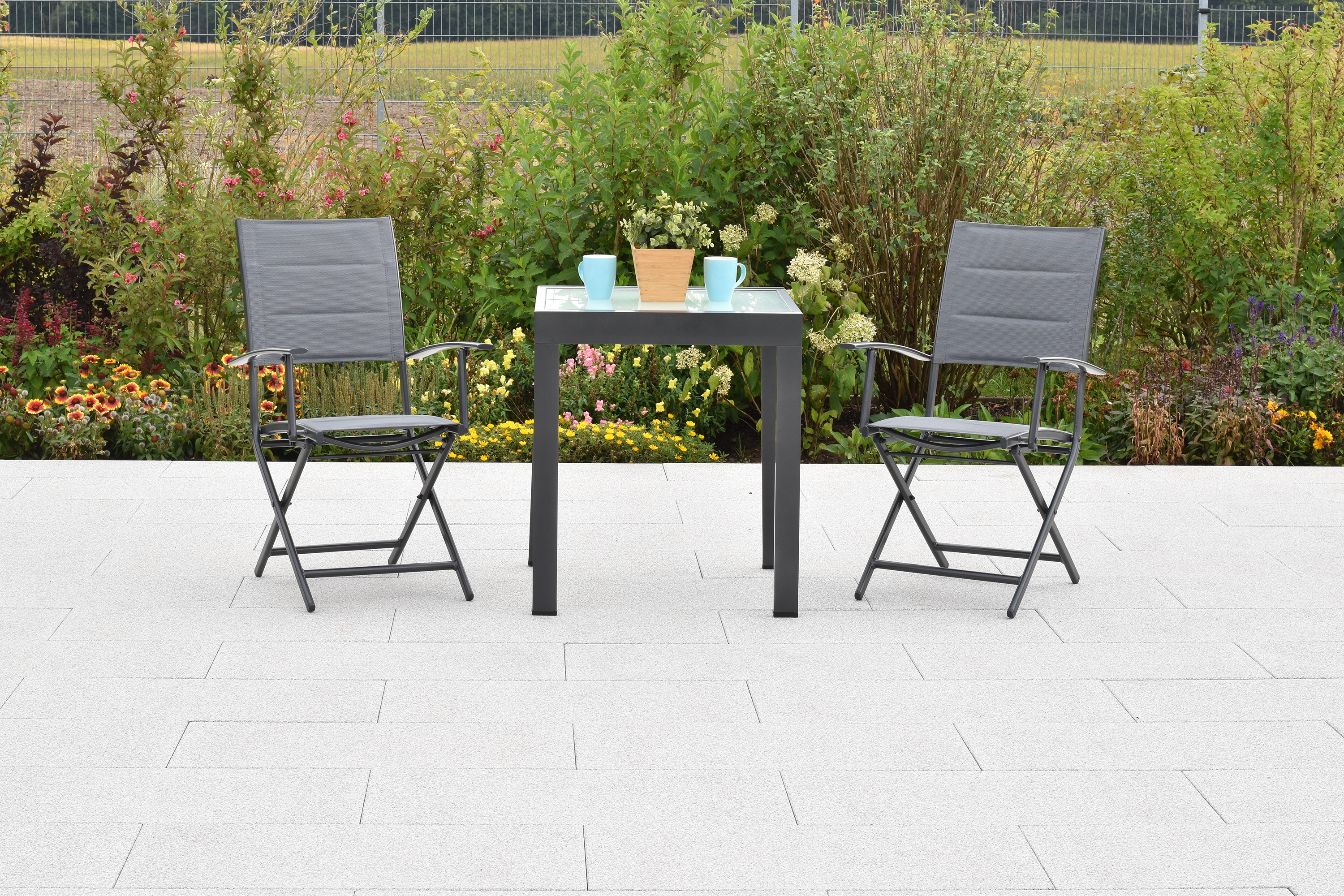 Florenz Set, 3tlg., Balkonausziehtisch 65/130 x 65 cm Florenz Set, 3tlg., Balkonausziehtisch 65/130 x 65 cm