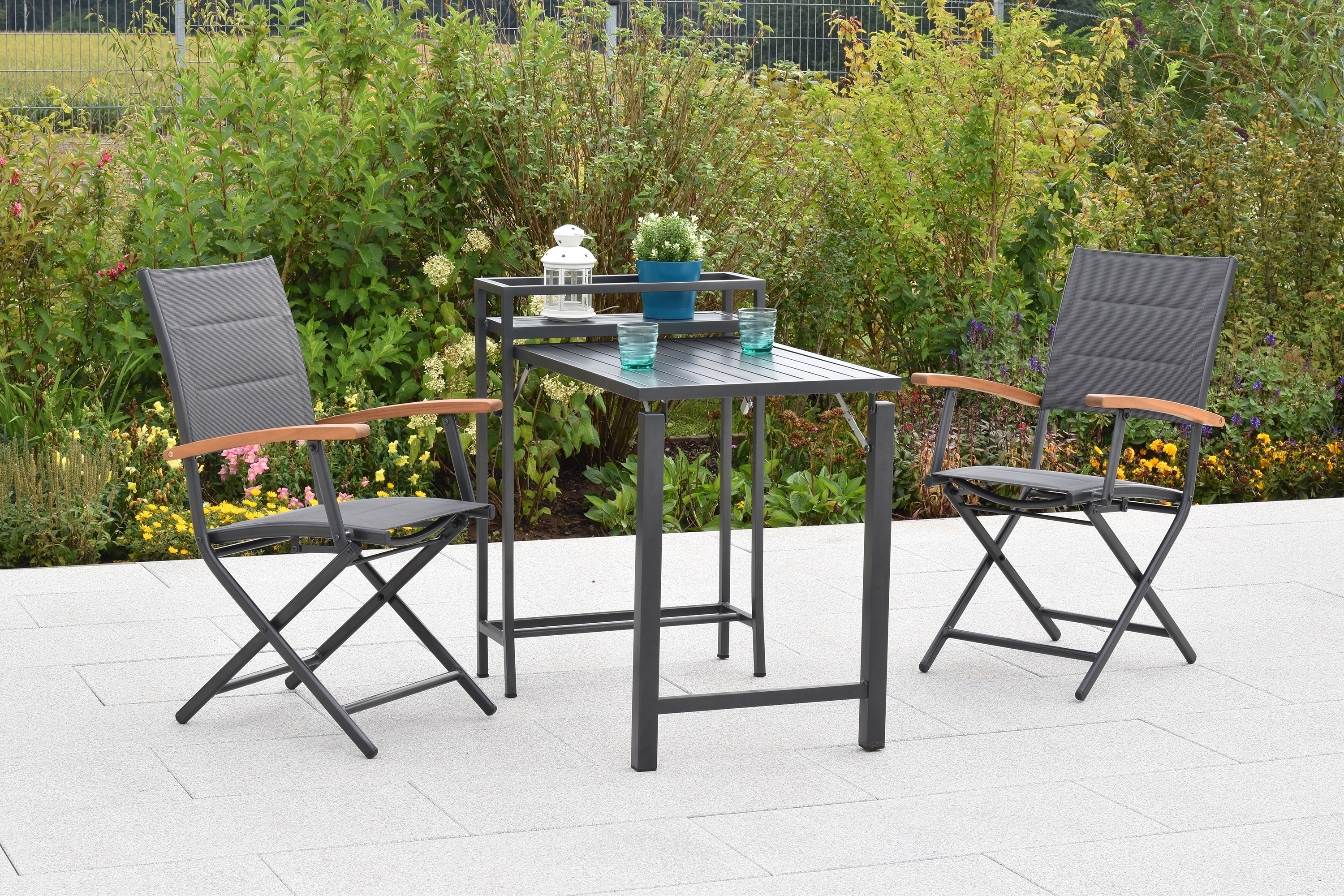 Paxos Set, 3tlg., Balkonklapptisch 65 x 65/130 cm Paxos Set, 3tlg., Balkonklapptisch 65 x 65/130 cm
