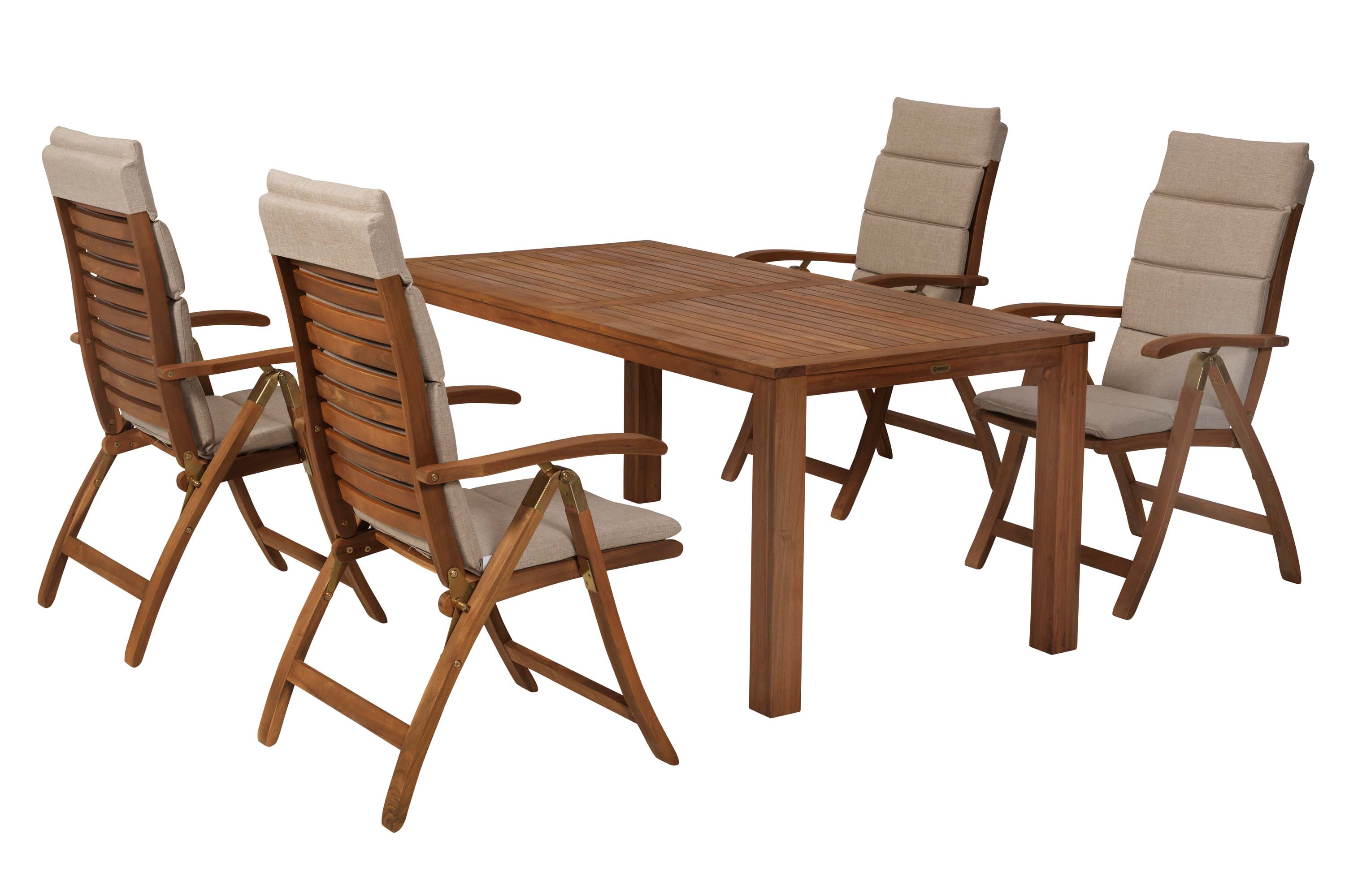 Paraiba Set 9tlg., 4 Klappsessel, Tisch 185 x 90 cm, inkl. Kissen