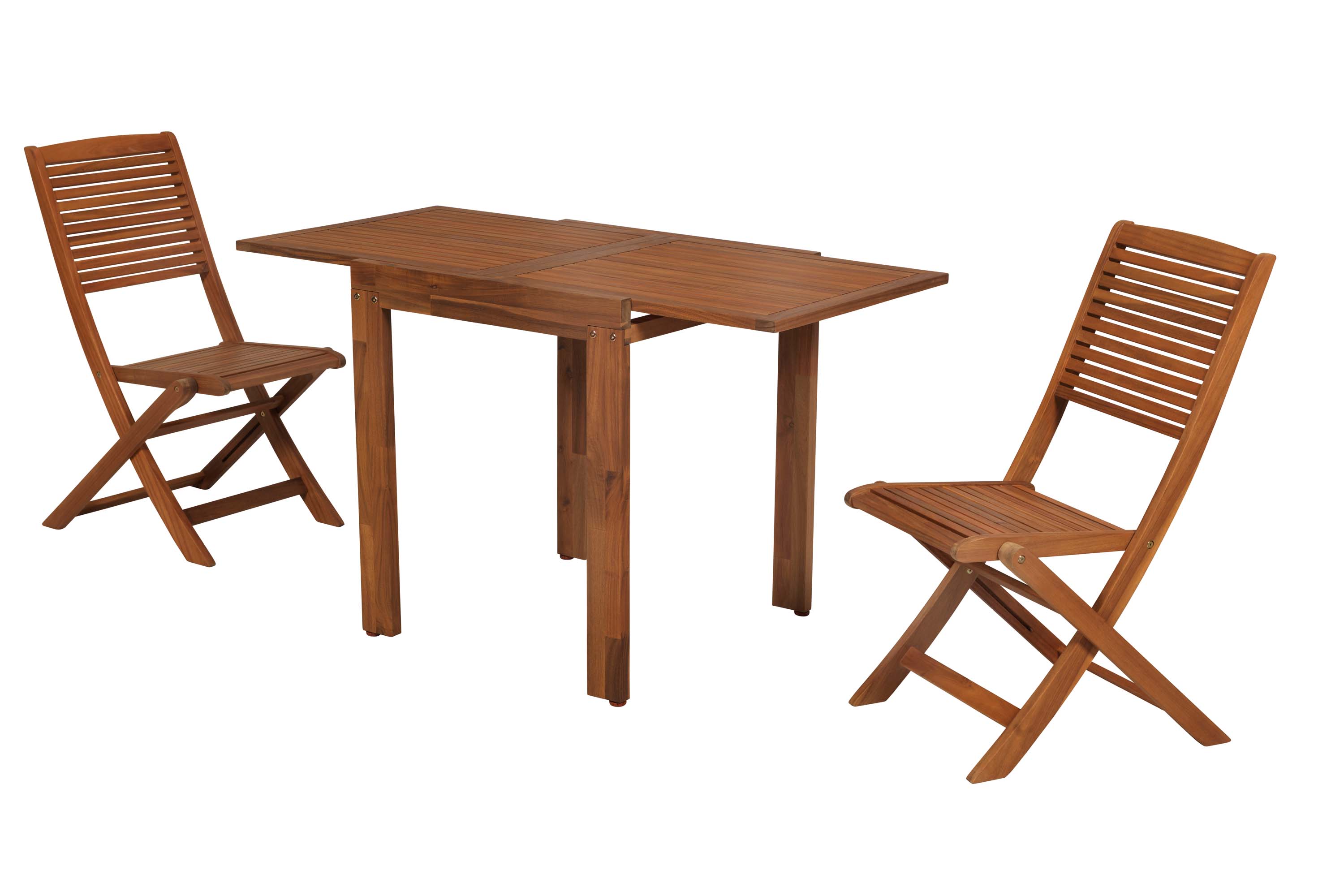 Bali Set 3tlg., 2 Klappstühle, Balkonausziehtisch 65 (130) x 70 cm