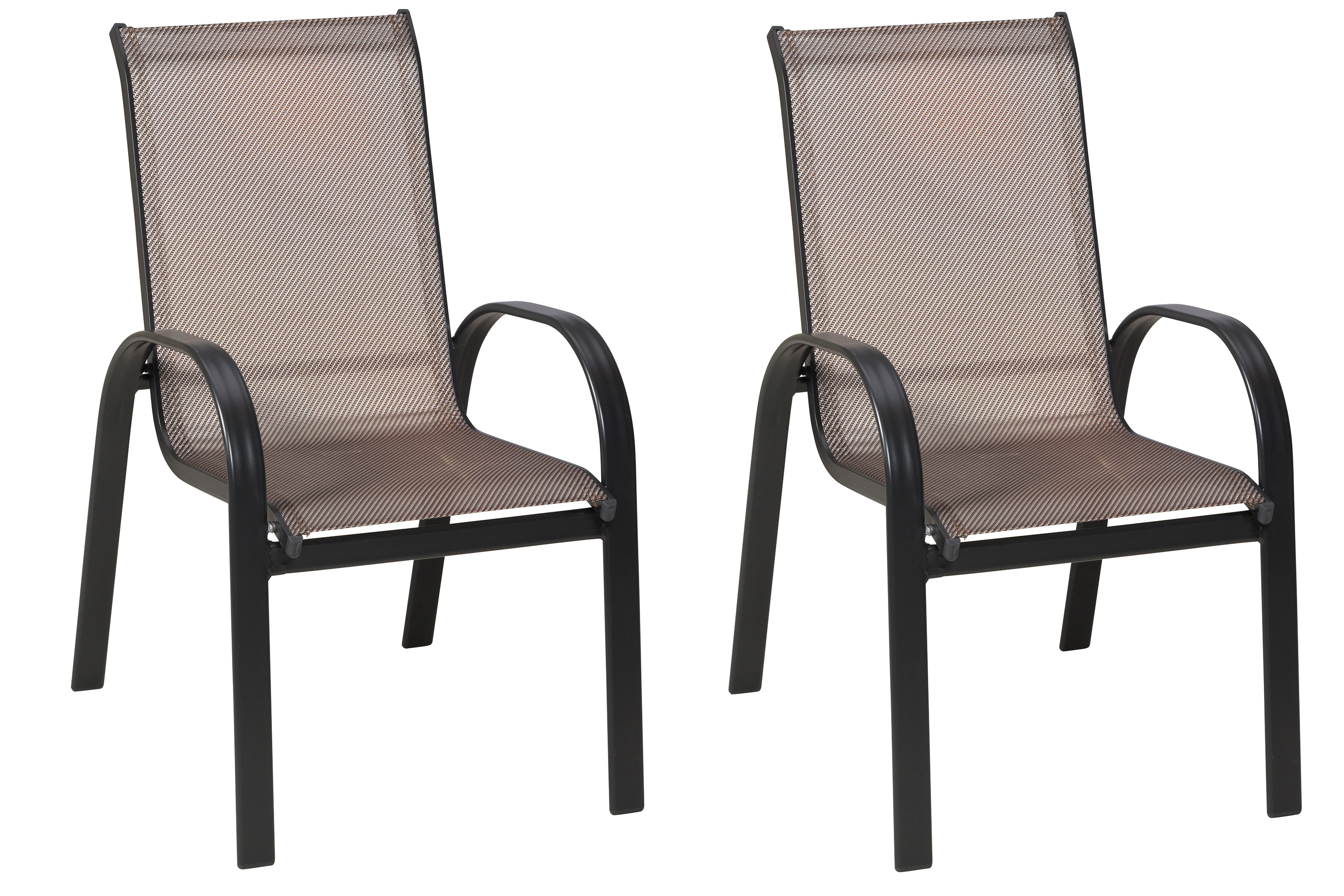 Amalfi Stapelsessel 2er Set, diamantbraun