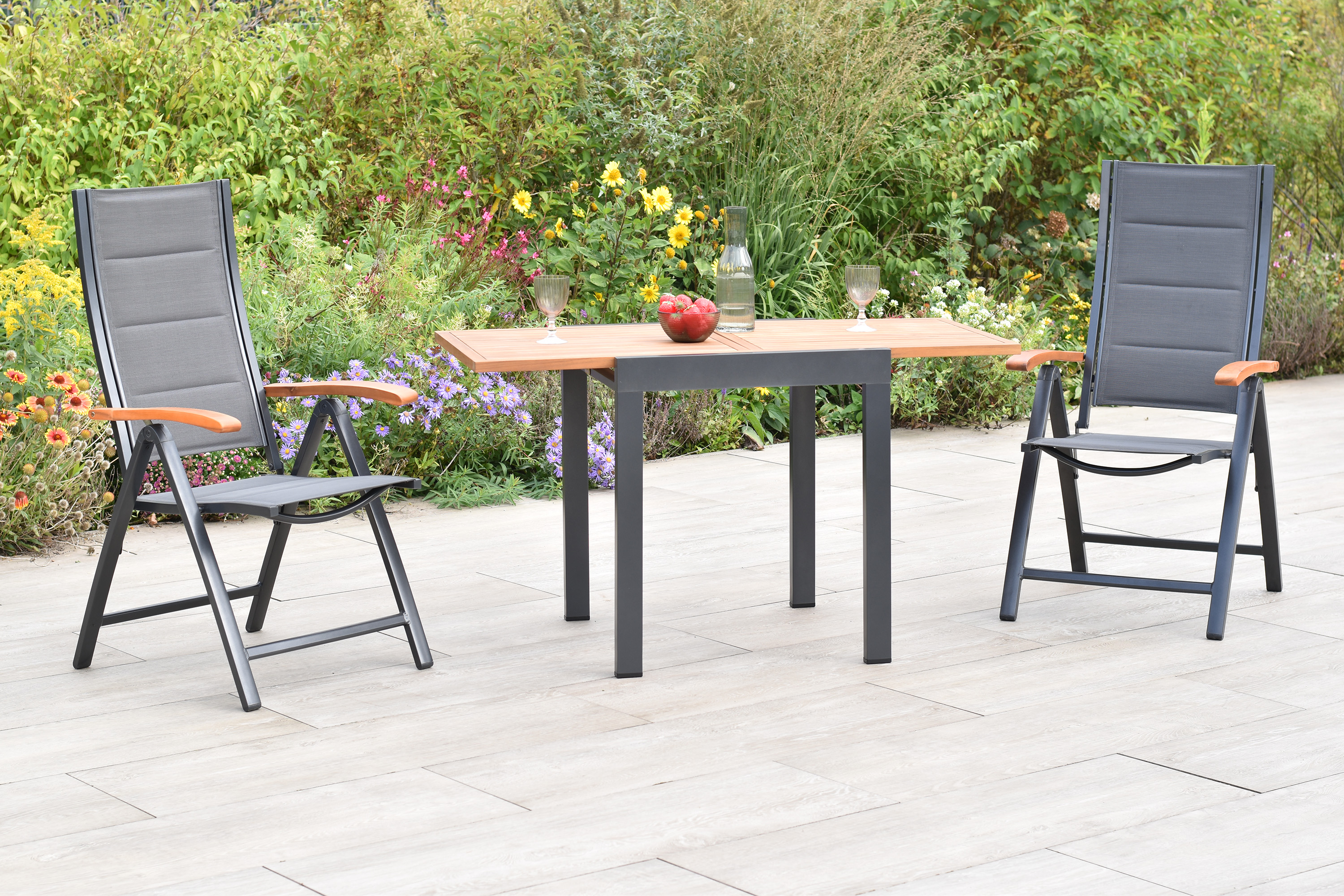 Paxos Set 3tlg., Balkonausziehtisch 65 x 65/130 cm Paxos Set 3tlg., Balkonausziehtisch 65 x 65/130 cm
