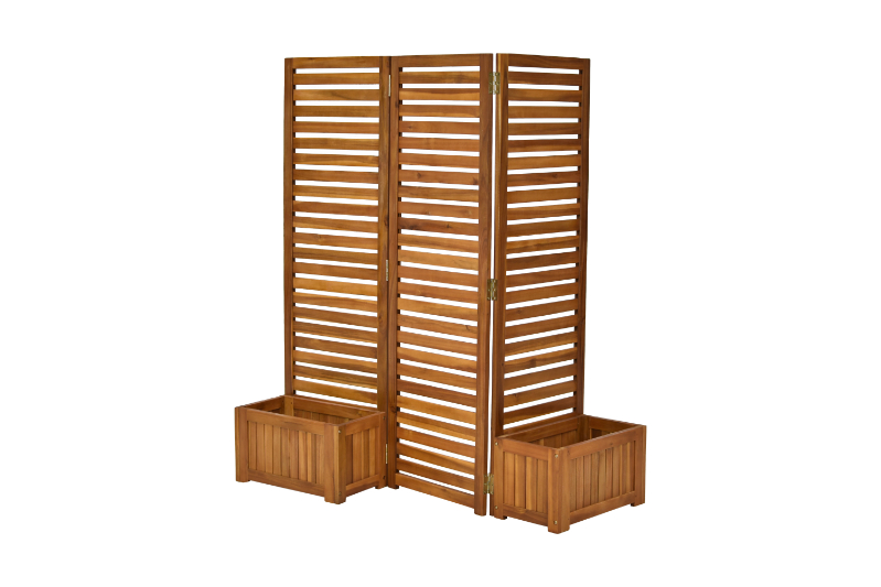 Sichtschutz, flexibel aufstellbar, mit 2 Blumenkästen