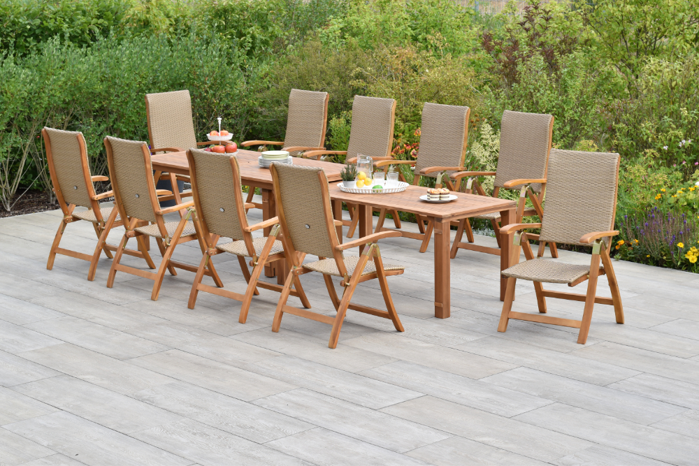 Capri Set, 11tlg., Flex-Ausziehtisch 180/370 x 90 cm Capri Set, 11tlg., Flex-Ausziehtisch 180/370 x 90 cm