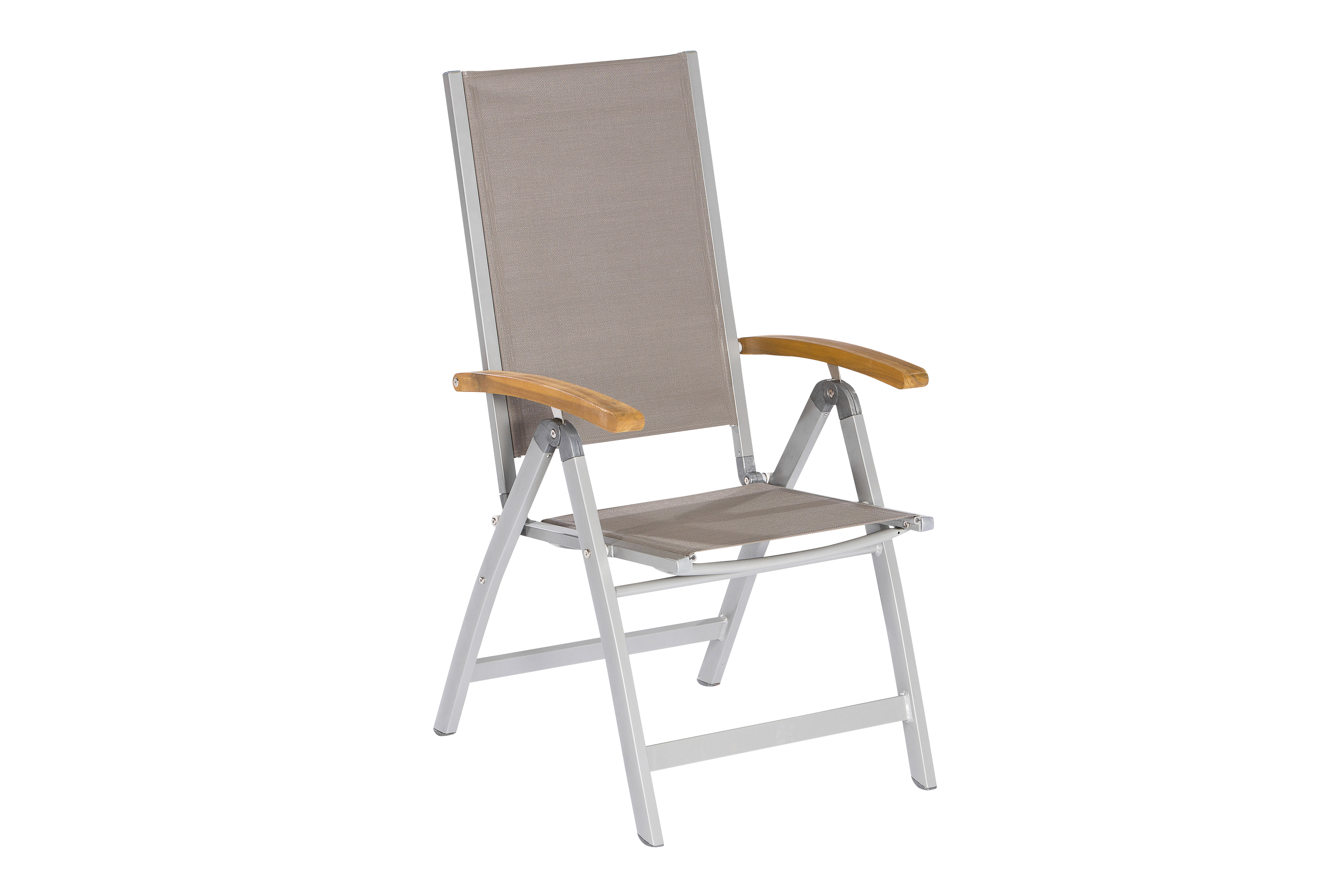 Naxos Set 5tlg., 4 Klappsessel, Ausziehtisch 150 (200) x 90 cm, silber Naxos Set 5tlg., 4 Klappsessel, Ausziehtisch 150 (200) x 90 cm, silber