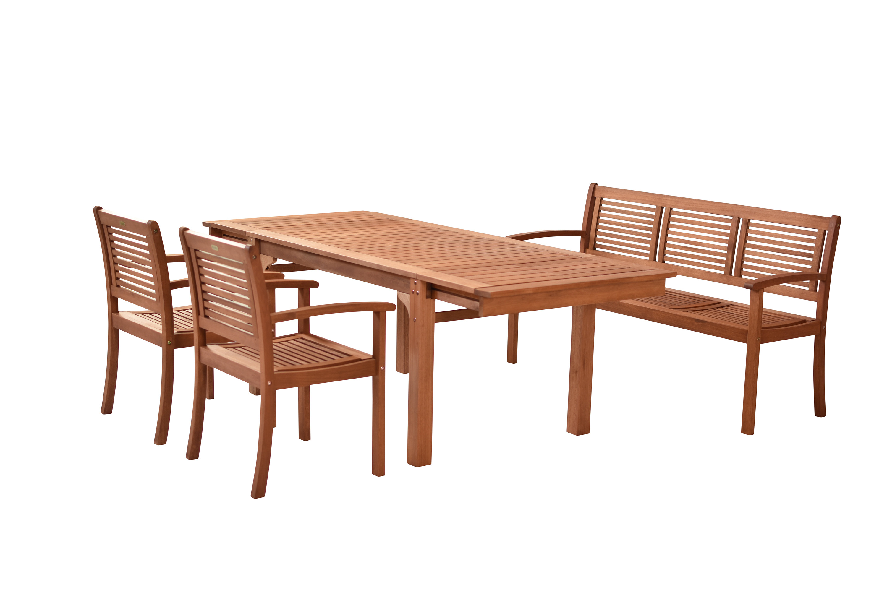 Cordoba Set 4tlg., 2 Sessel, Bank 3-sitzig, Ausziehtisch 150 (185/220) x 90 cm
