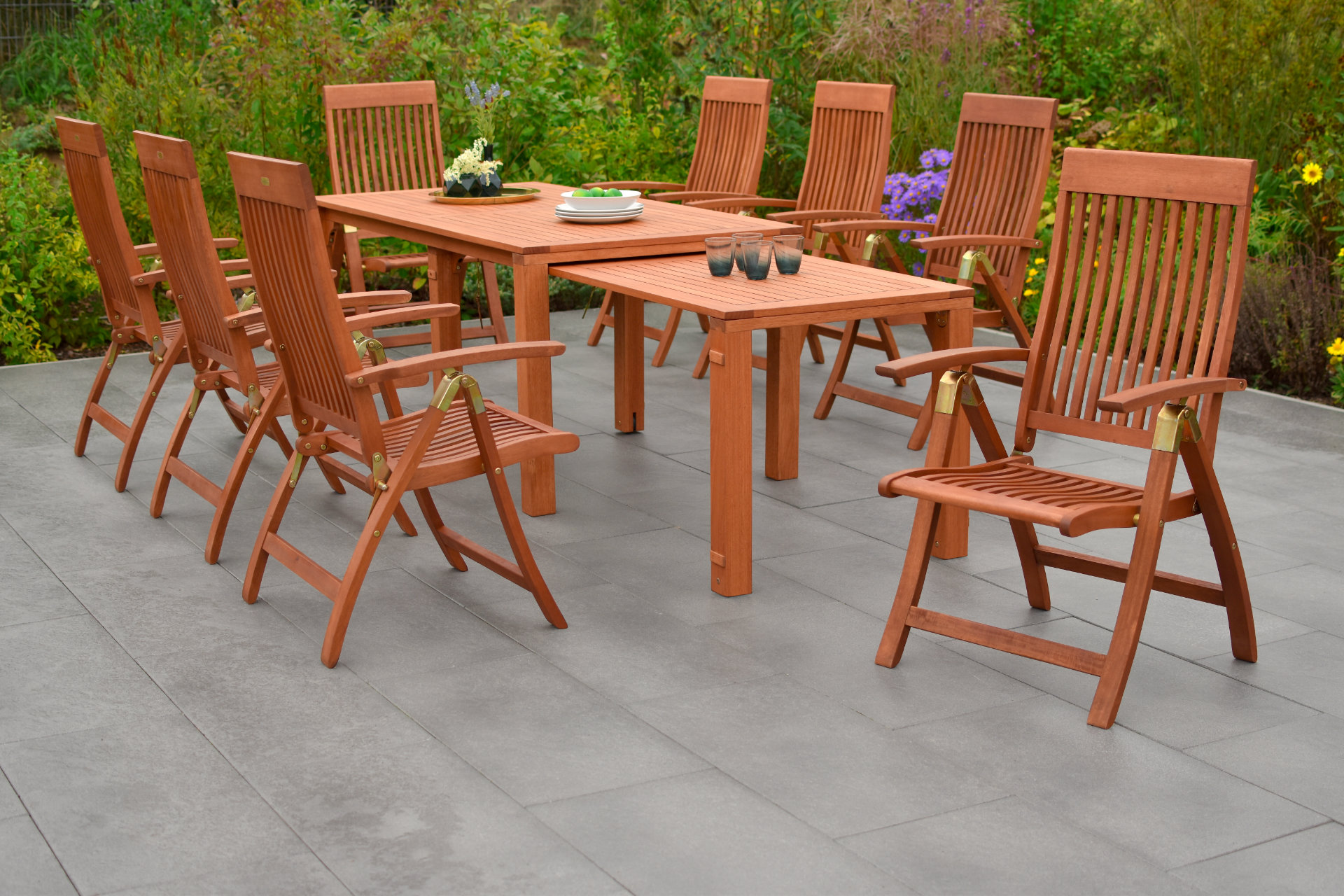 Comodoro Set 17tlg. Flex-Ausziehtisch 185/370 x 90 cm Comodoro Set 17tlg. Flex-Ausziehtisch 185/370 x 90 cm