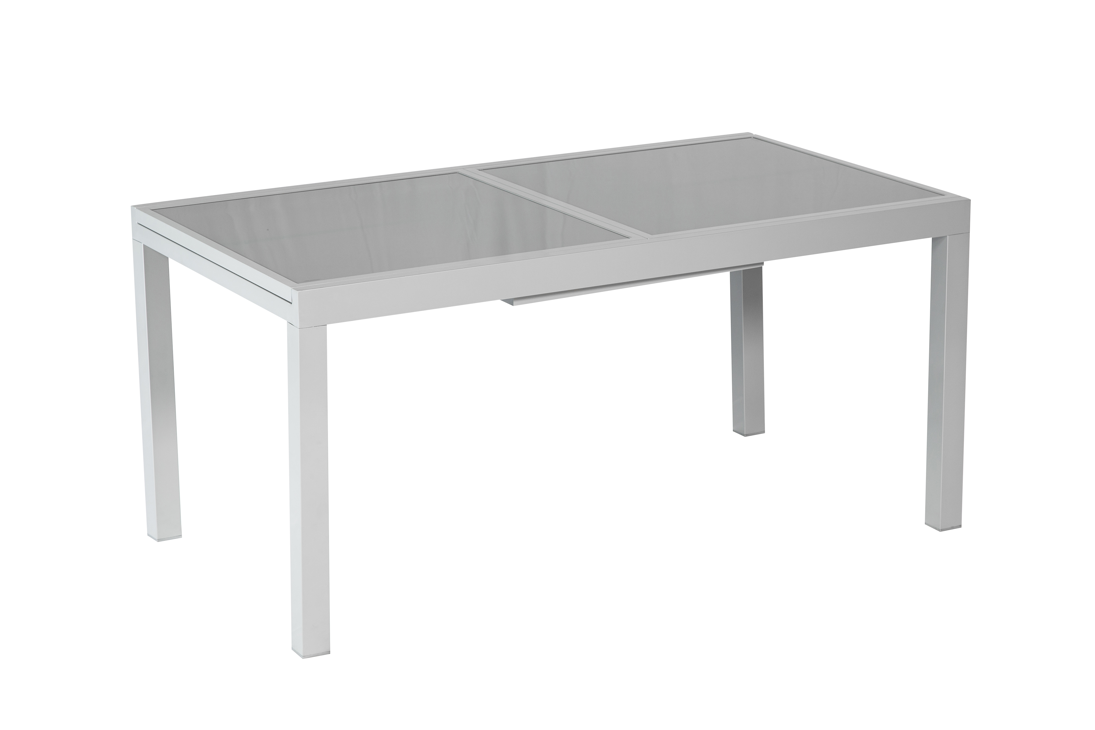 50875-330-4 Amalfi di lusso Set, 5tlg., 4 Stapelsessel, Ausziehtisch 160/220 x 90 cm, diamantbraun