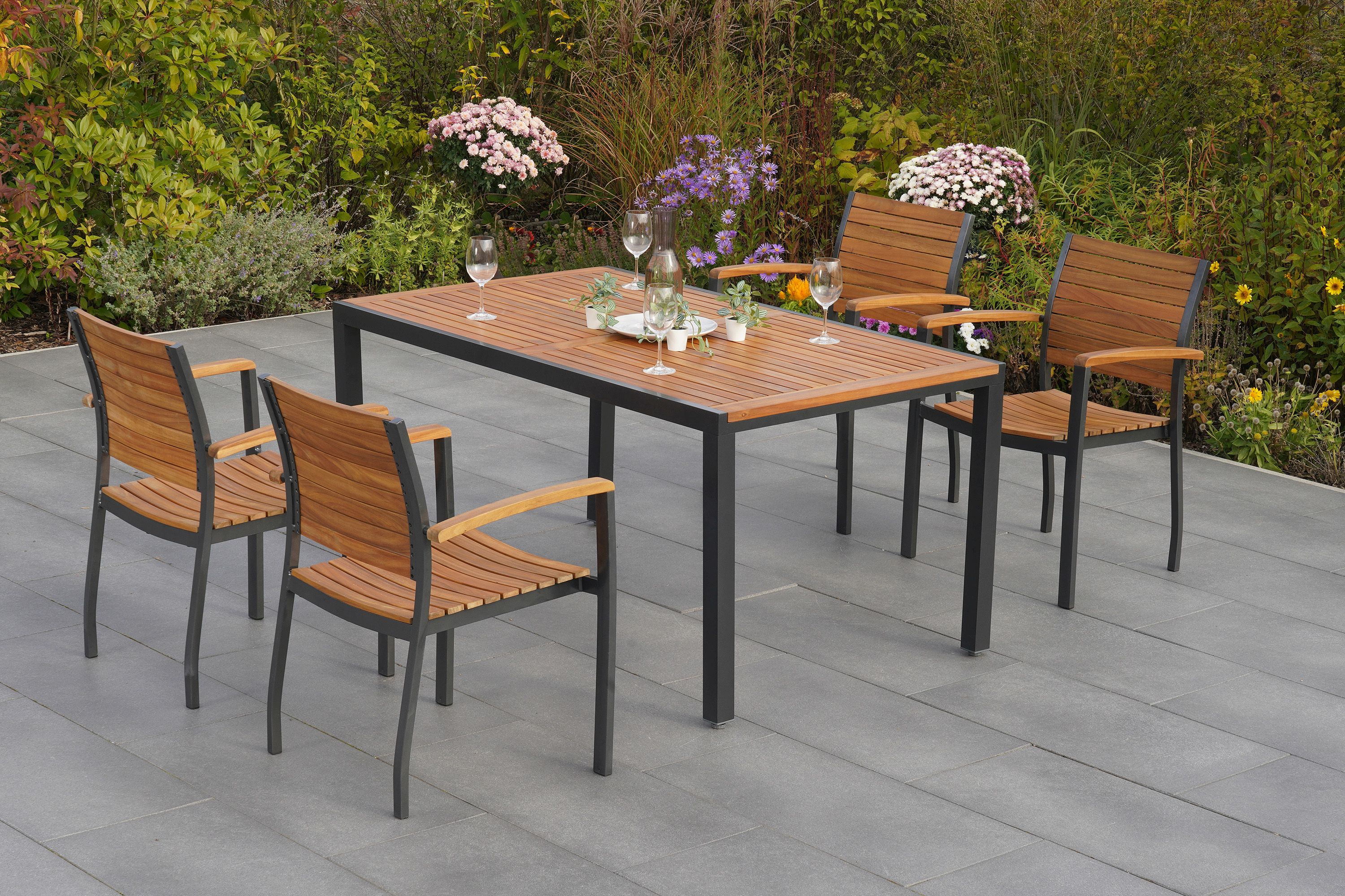 Santorin-Set-5tlg-4x-22021-209-21604-217-SS-HDMYUROPsc7WYtf Santorin Set 5tlg., 4 Stapelsessel, Tisch 150 x 90 cm
