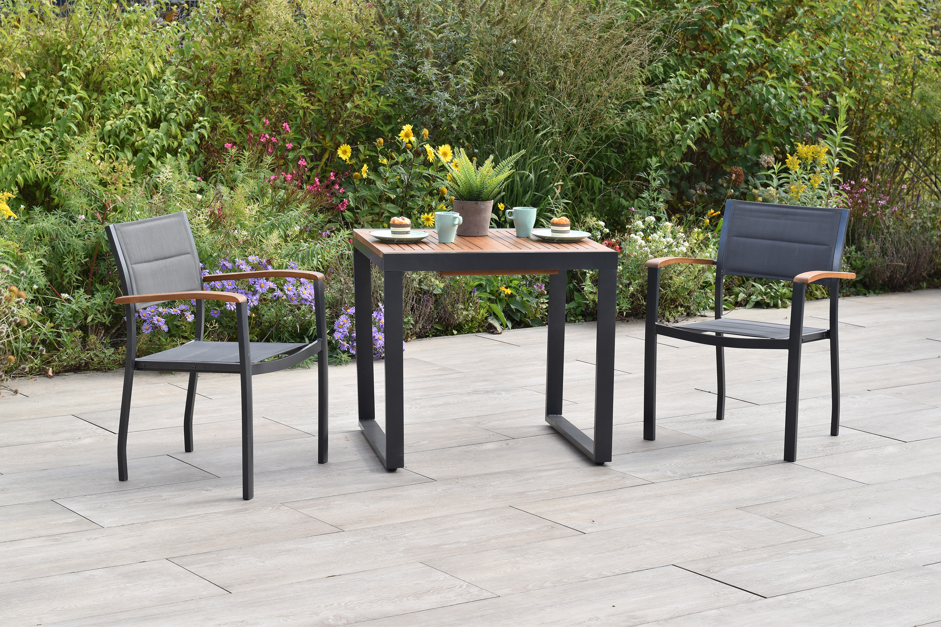 Paxos Set, 3tlg., Balkonausziehtisch, 80 (120) x 70 cm Paxos Set, 3tlg., Balkonausziehtisch, 80 (120) x 70 cm