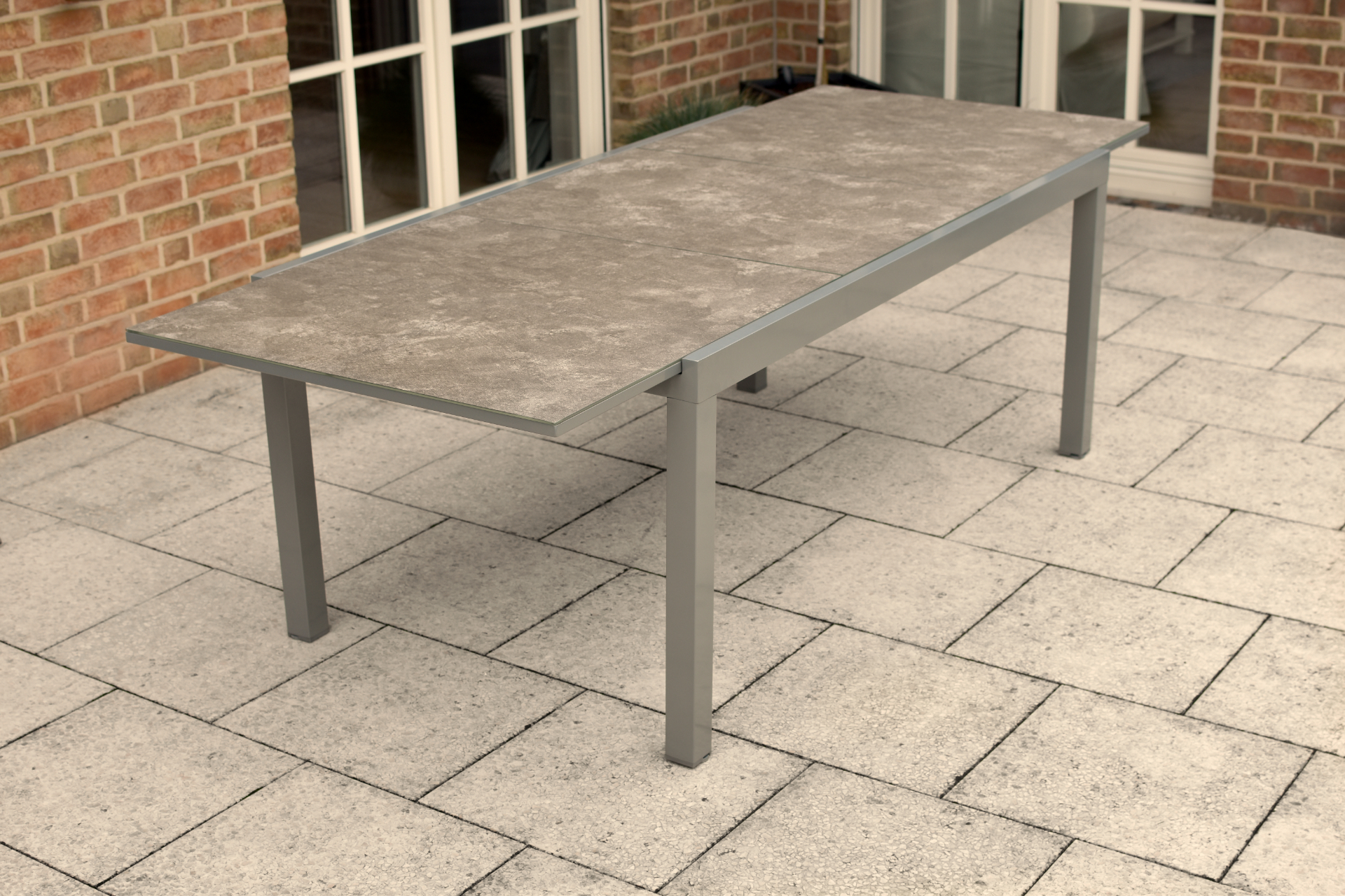 50333-330-3vwGPkhaATqcpt Amaro Set, 9 tlg., 8 Stapelsessel, Ausziehtisch 180/250 x 100 cm, diamantbraun