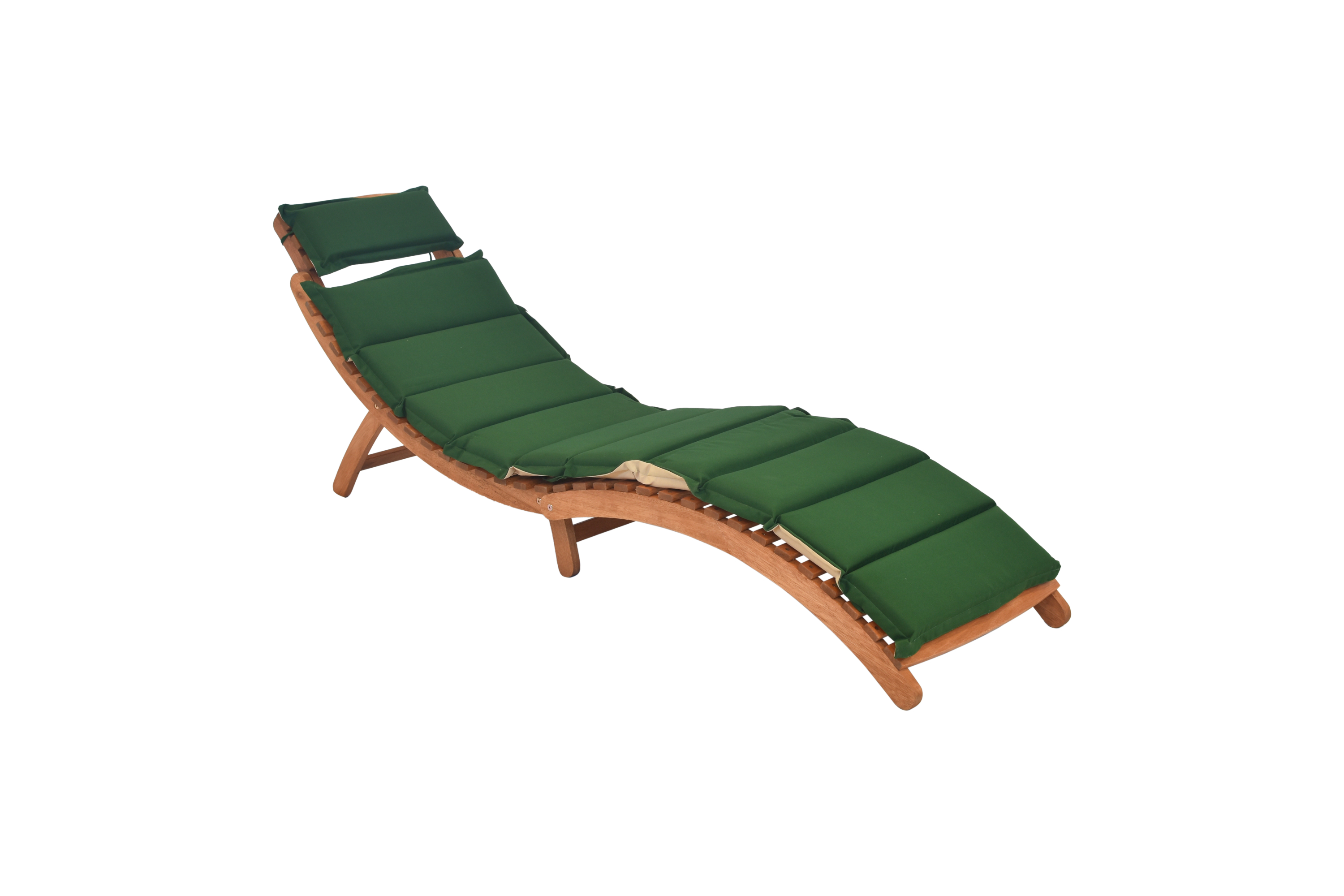 Ipanema Set 2tlg., 1 Liege, Hocker 50 x 50 cm, inkl. Kissen, grün/beige