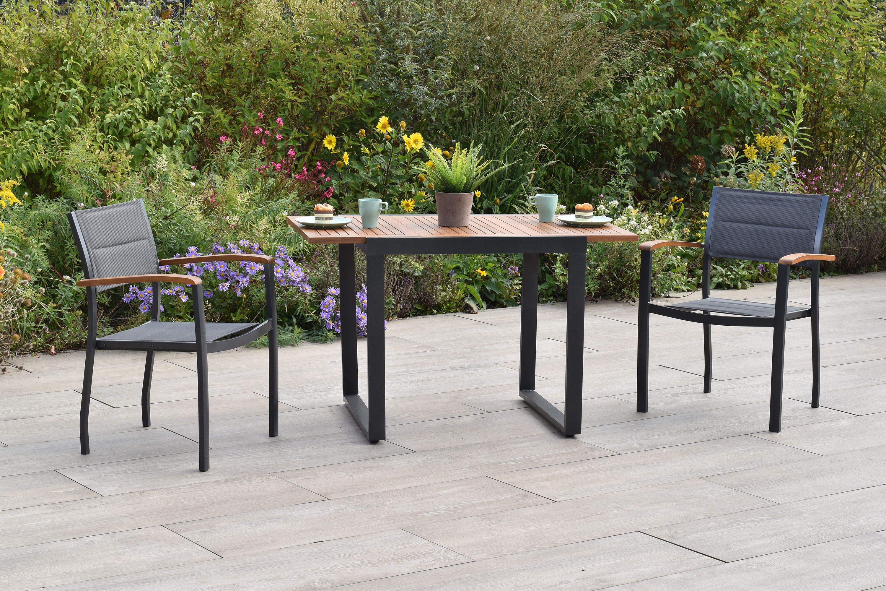 Paxos Set, 3tlg., Balkonausziehtisch, 80 (120) x 70 cm Paxos Set, 3tlg., Balkonausziehtisch, 80 (120) x 70 cm