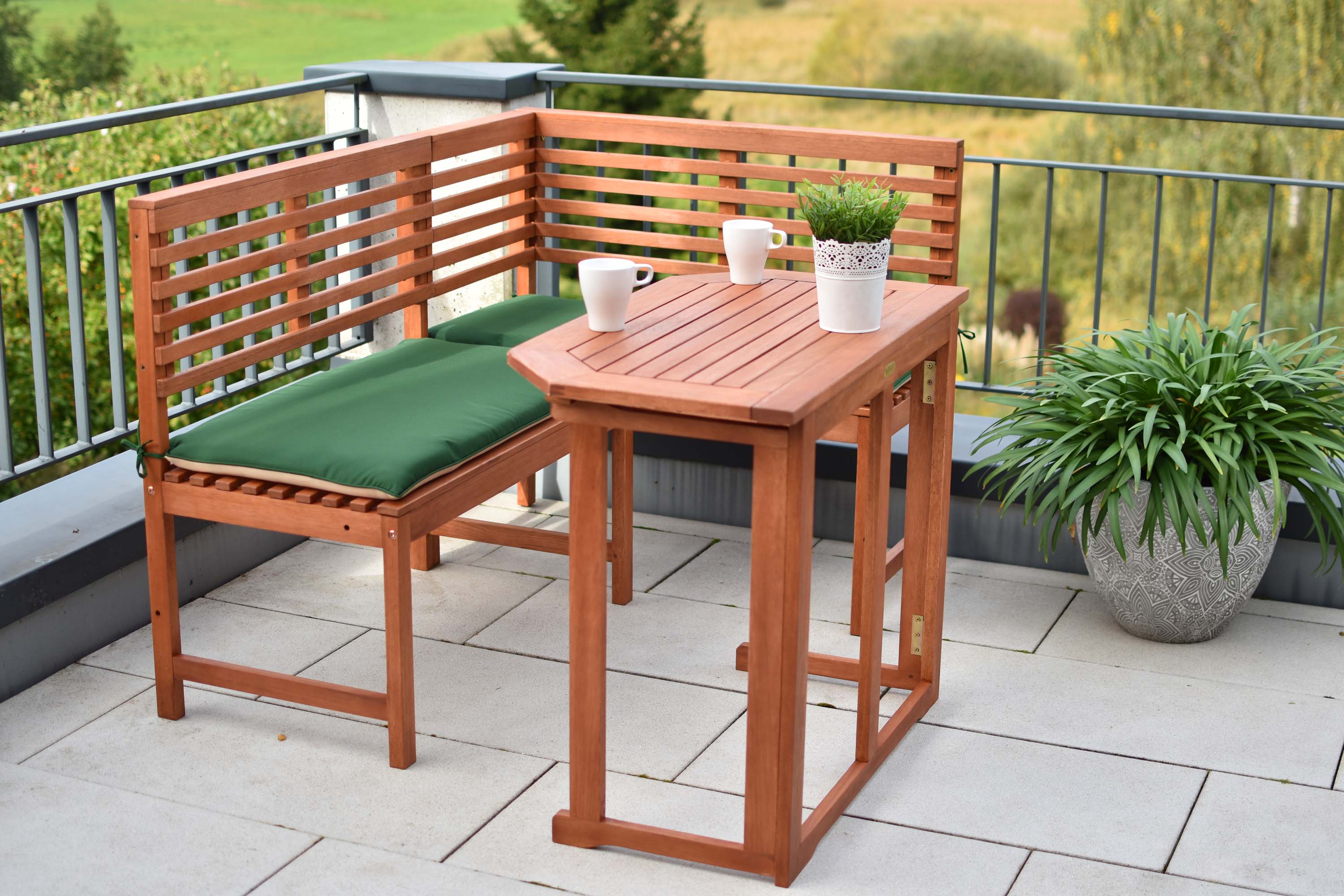 Eckbank Set, Eckbank, Klapptisch 90 x 50 cm, inkl. Kissen