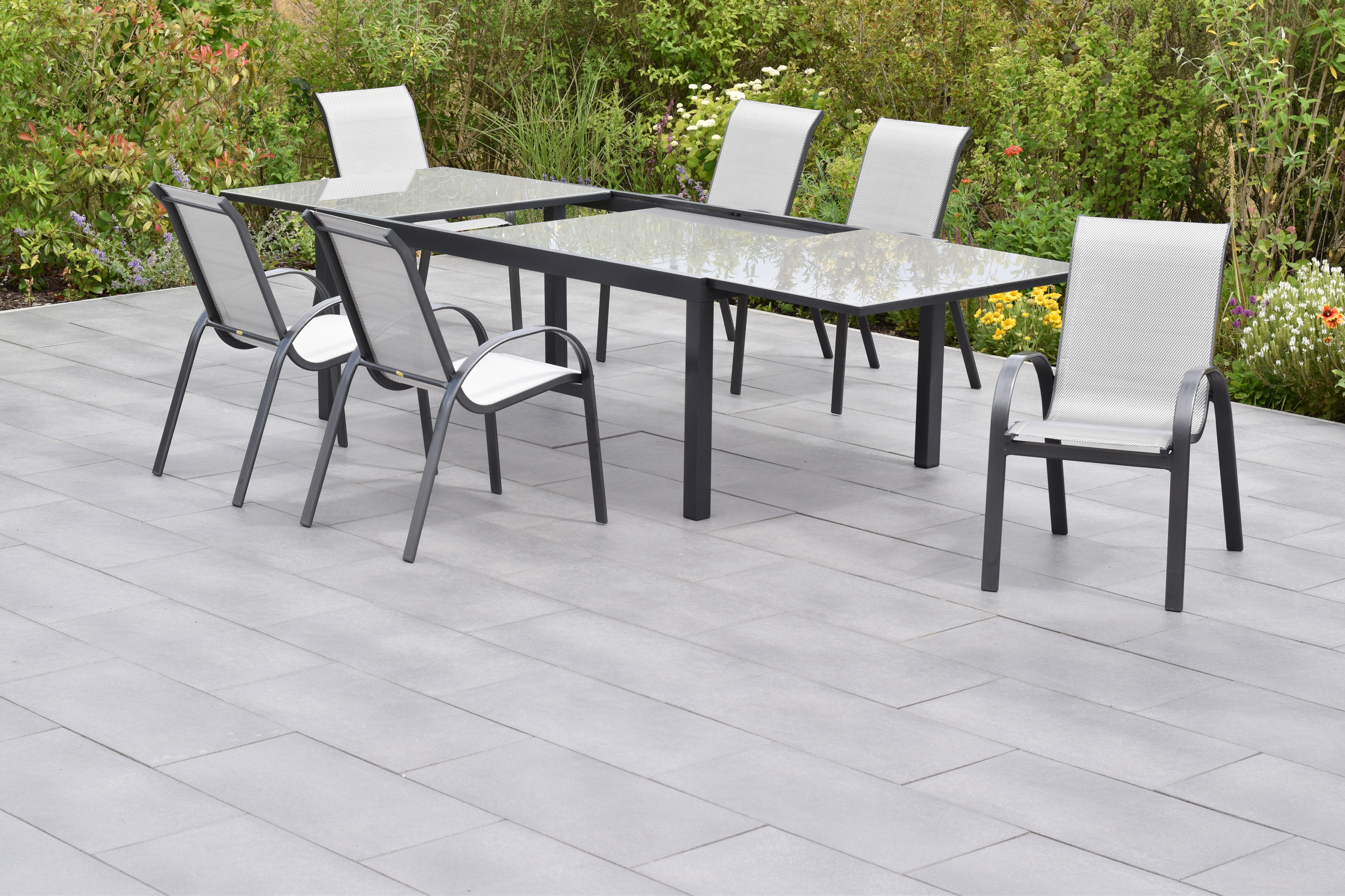 Amalfi Set, 7tlg., Ausziehtisch 200/300 x 110 cm Amalfi Set, 7tlg., Ausziehtisch 200/300 x 110 cm