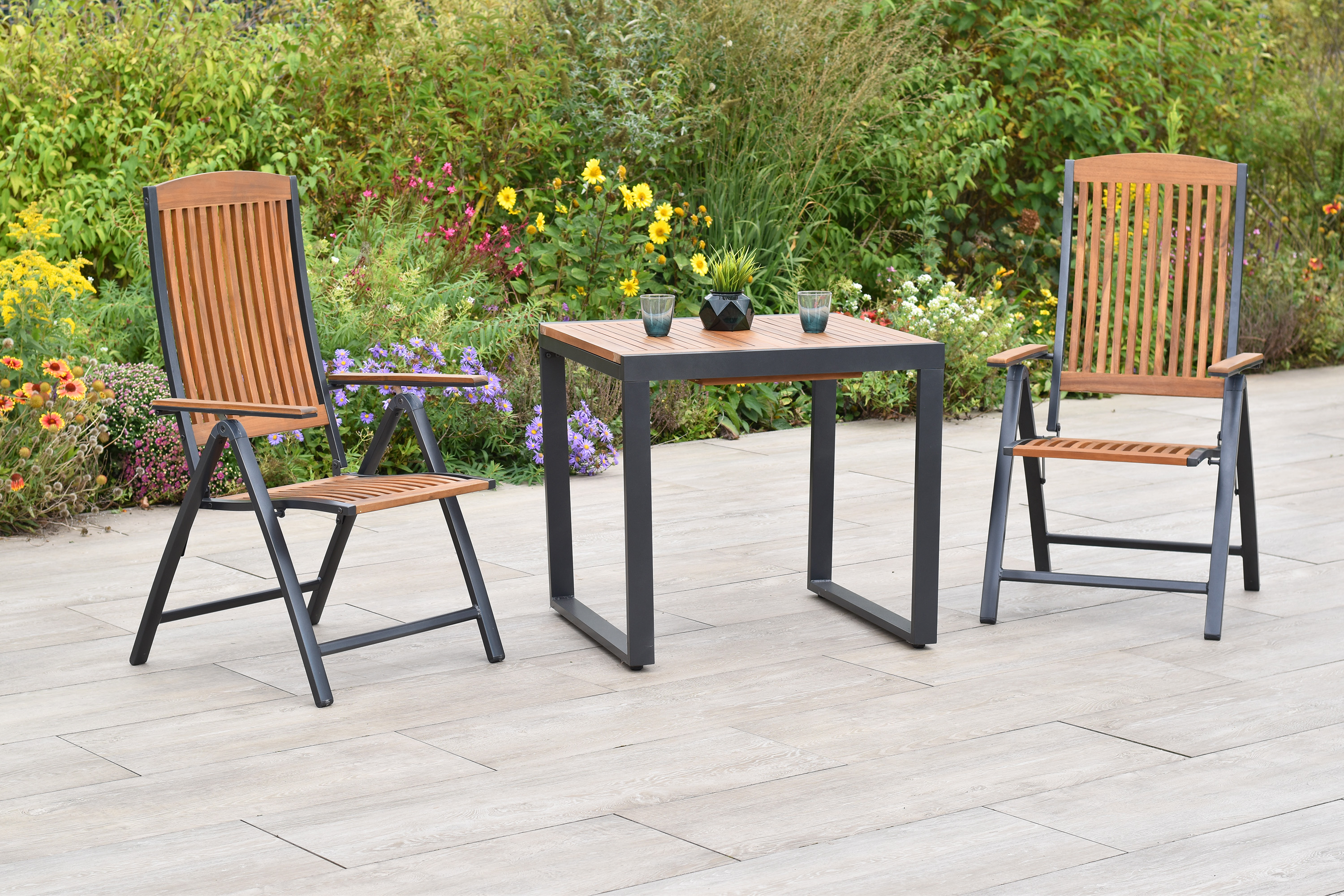 Athos Set, 3tlg., Balkonausziehtisch, 70 x 80/120 x 74 Athos Set, 3tlg., Balkonausziehtisch, 70 x 80/120 x 74